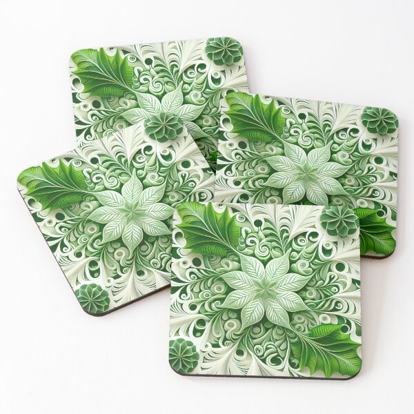 Item preview, Green White Natural Pattern Digital Painting designed and sold by CodeAndColors.