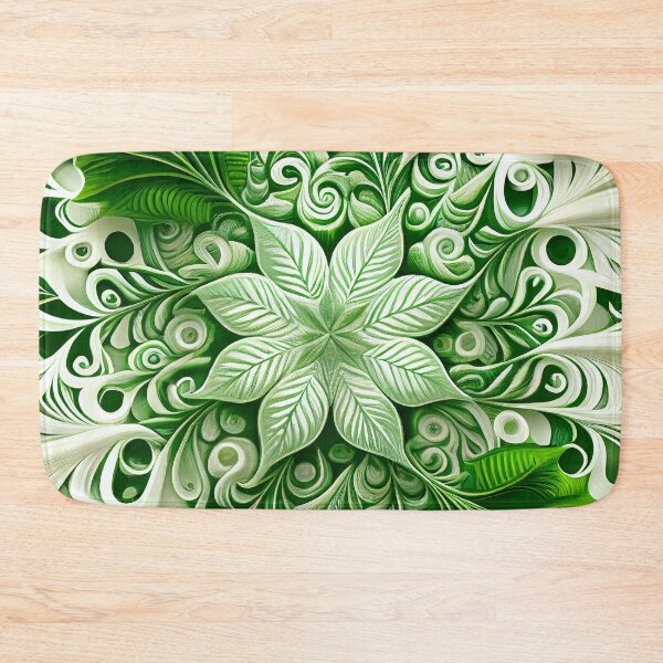 Item preview, Green White Natural Pattern Digital Painting designed and sold by CodeAndColors.