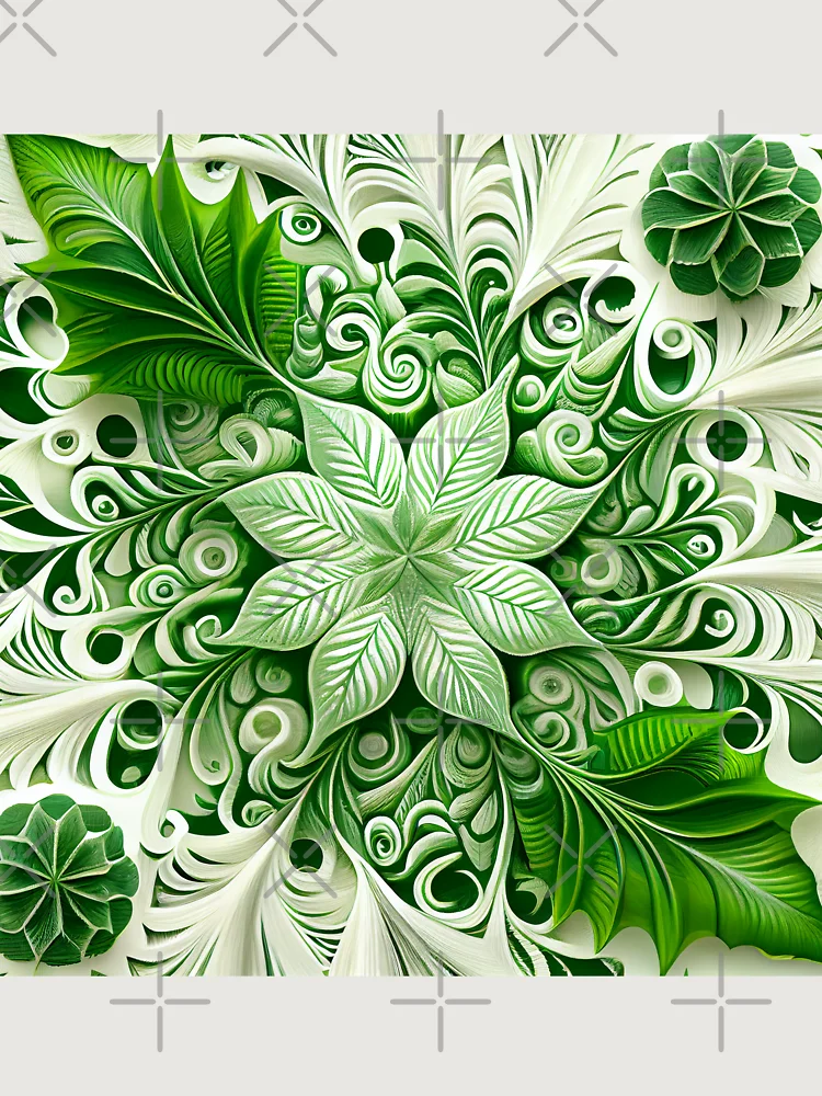 Thumbnail 6 von 6, Premium Oversized Pullover, Green White Natural Pattern Digital Painting designt und verkauft von CodeAndColors.
