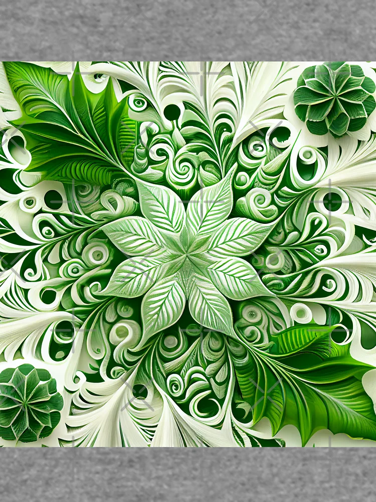 Thumbnail 6 von 6, Leichter Pullover, Green White Natural Pattern Digital Painting designt und verkauft von CodeAndColors.