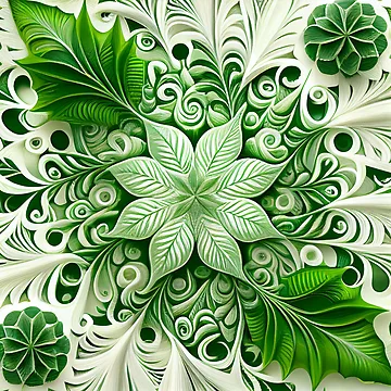 Vorschaubild zum Design Green White Natural Pattern Digital Painting von CodeAndColors