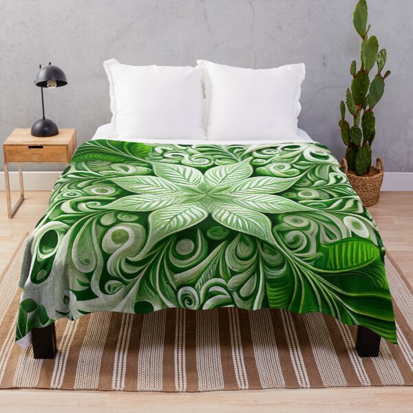 Item preview, Green White Natural Pattern Digital Painting designed and sold by CodeAndColors.
