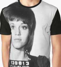Jane Fonda Mug Shot Vertical Graphic T-Shirt