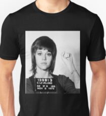Jane Fonda Mug Shot Vertical Unisex T-Shirt