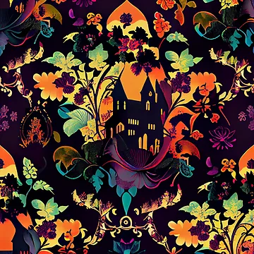 Imagen de la obra Gothic Brilliant Happy English Countryside Chic Pattern Digital Painting de CodeAndColors
