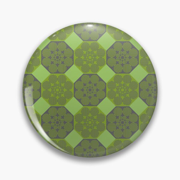 Item preview, Printed in green patchwork style with the shape of vintage decorated octagons designed and sold by Martapp.
