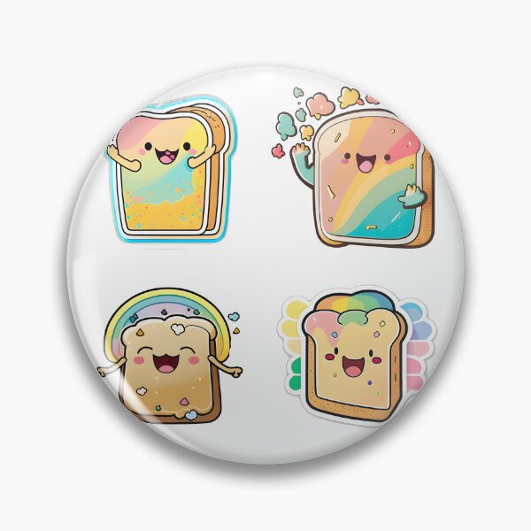 Item preview, Cute happy colorfull kawaii toast designed and sold by KawaiiFoodArt.