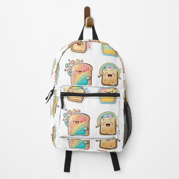 Item preview, Cute happy colorfull kawaii toast designed and sold by KawaiiFoodArt.