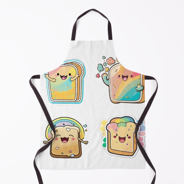 Item preview, Cute happy colorfull kawaii toast designed and sold by KawaiiFoodArt.