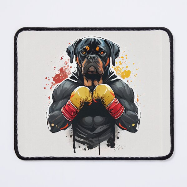 Item preview, Rottweiler dog practicing boxing designed and sold by Quiki.