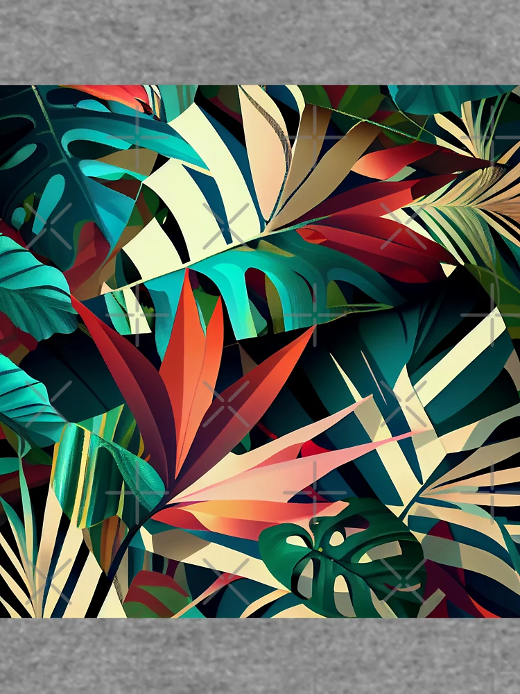 Thumbnail 6 von 6, Leichter Pullover, Dazzling Angular Tropical Pattern Digital Painting designt und verkauft von CodeAndColors.
