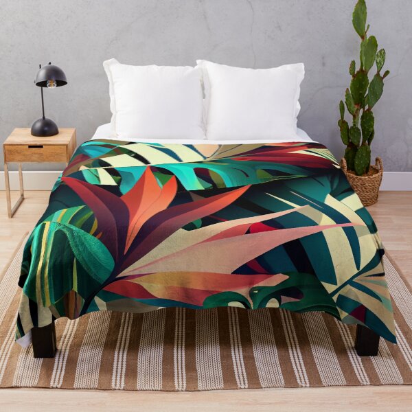 Item preview, Dazzling Angular Tropical Pattern Digital Painting designed and sold by CodeAndColors.