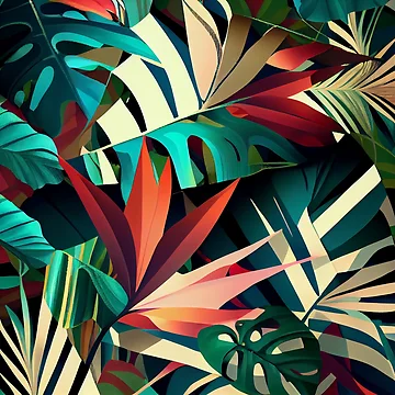Vorschaubild zum Design Dazzling Angular Tropical Pattern Digital Painting von CodeAndColors