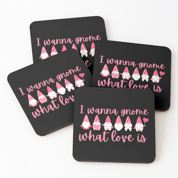 Item preview, I wanna gnome what love is - Valentine's gnome - pink gnome designed and sold by EvergreenWhimsy.