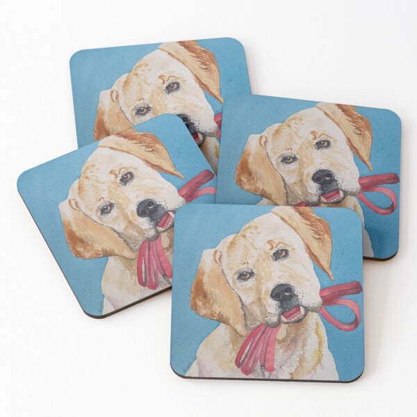 Item preview, Labrador Retriever Watercolour Artwork - Lets go Walkies! Original Watercolour Blue sky background designed and sold by AngelaHart1.