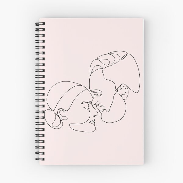 Item preview, Kiss of a man and a woman. Cntinuous drawing .Love sphere designed and sold by AllaLineArt.