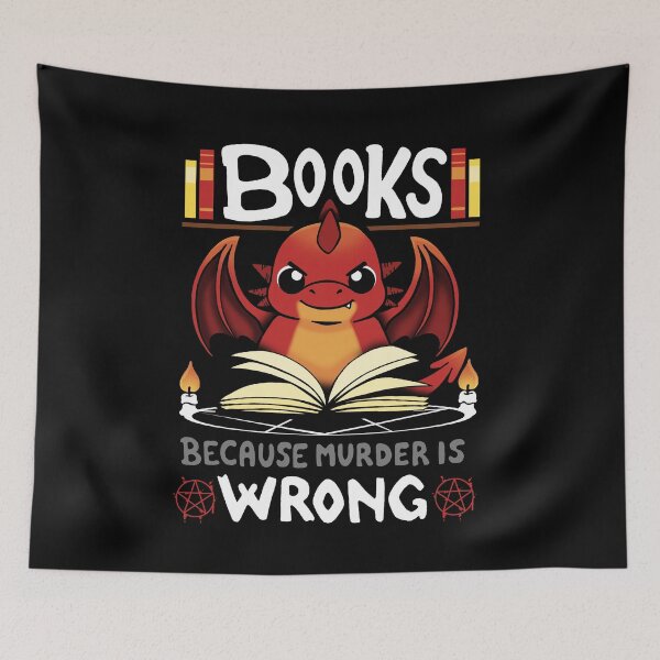 Aperçu de l'œuvre Books because Murder is Wrong créée et vendue par VallinArt.
