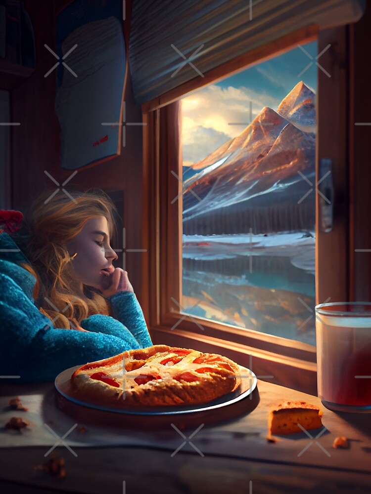 Thumbnail 3 von 3, Tuch, Solitude and a Slumbering Snack Digital Painting designt und verkauft von CodeAndColors.