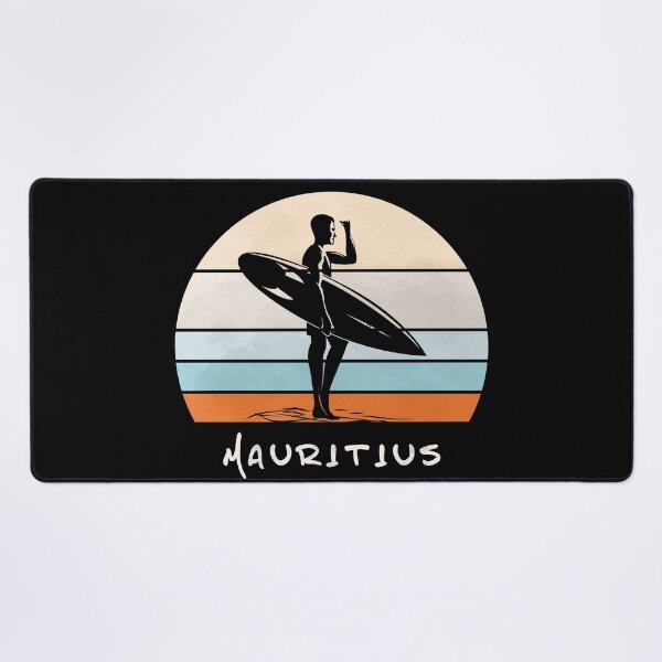 Item preview, Mauritius Summer Surf, Beach Surfing Paradis Vintage Retro Style, MU Surfer designed and sold by AlphaMstudio.