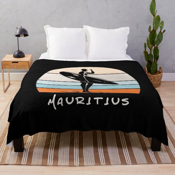 Item preview, Mauritius Summer Surf, Beach Surfing Paradis Vintage Retro Style, MU Surfer designed and sold by AlphaMstudio.