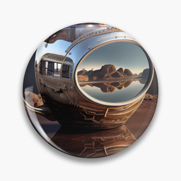 Item preview, Reflections of Time A Mug Silver and a Hovercraft Digital Painting designed and sold by CodeAndColors.