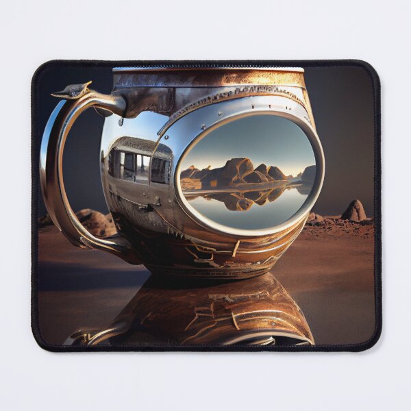 Item preview, Reflections of Time A Mug Silver and a Hovercraft Digital Painting designed and sold by CodeAndColors.