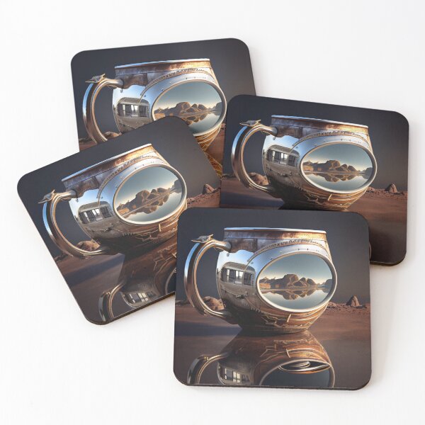 Item preview, Reflections of Time A Mug Silver and a Hovercraft Digital Painting designed and sold by CodeAndColors.