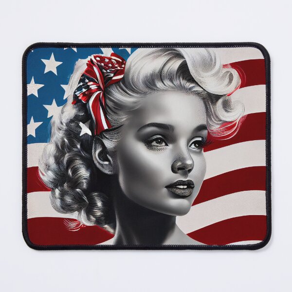 Item preview, Patriotic 1950's Pin-Up, American Gal: Celebrating America in Style, Digital Art designed and sold by Adorn Prints.