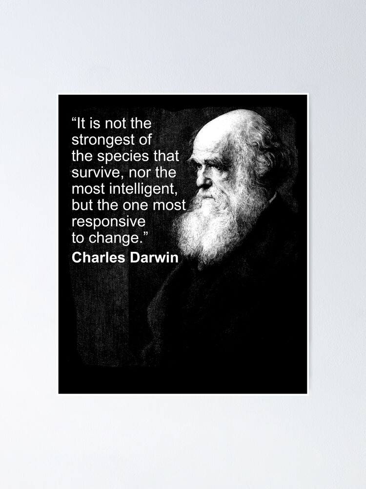 Poster Charles Darwin Portrait Citation Evolution Chemise Atheist Par Bledi Redbubble