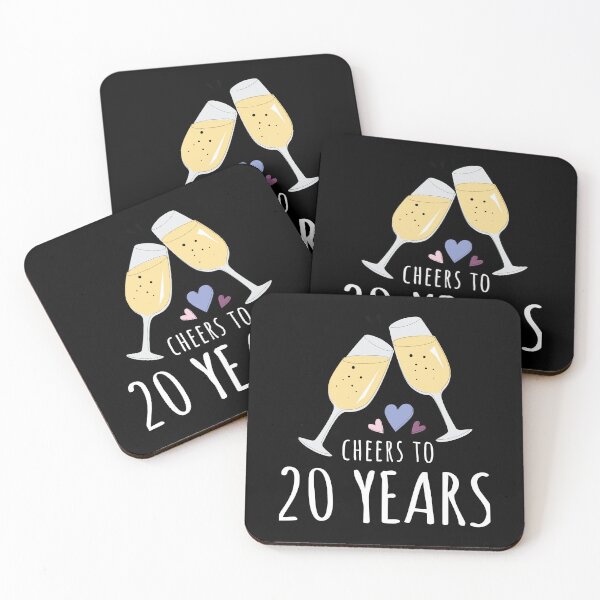 Item preview, 20th Wedding Anniversary Cheers to 20 Years designed and sold by CuteTrendyFinds.
