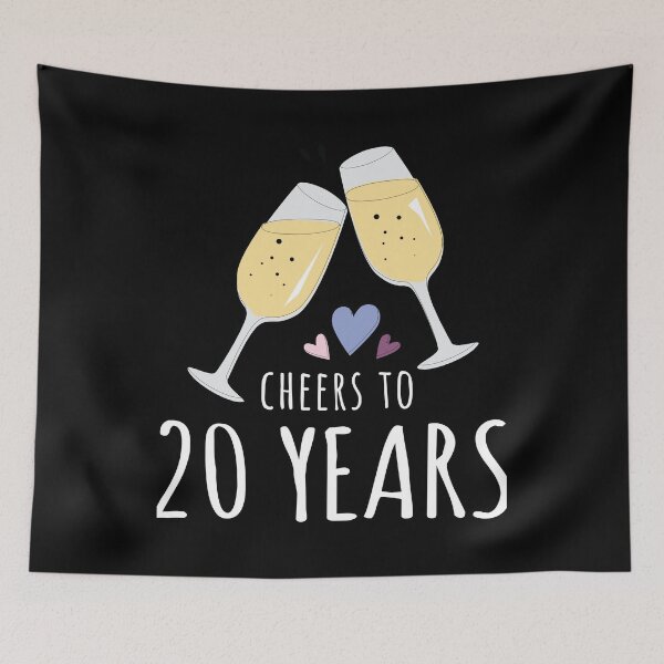 Item preview, 20th Wedding Anniversary Cheers to 20 Years designed and sold by CuteTrendyFinds.