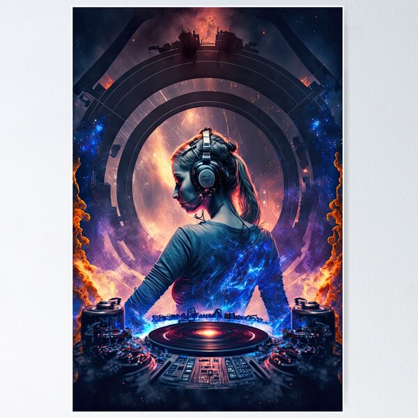 Item preview, Female DJ Galactical Stage designed and sold by VectorVisions.