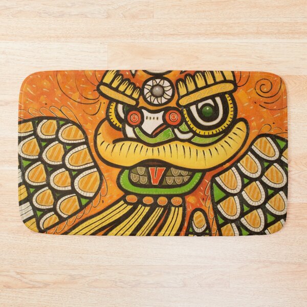Item preview, Lion dance yellow abstract oil painting designed and sold by Yue Zeng Art Studio.
