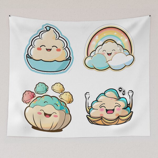 Item preview, Cute happy kawaii dumpling  designed and sold by KawaiiFoodArt.