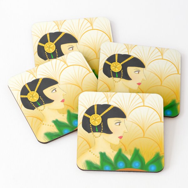 Item preview, Art Deco 1920s Woman Flapper with Fan Design  designed and sold by Adela Hurtado.