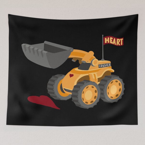 Item preview, Heart Crusher, Funny Kids digger truck | All hand drawn designed and sold by Giovanni-c.
