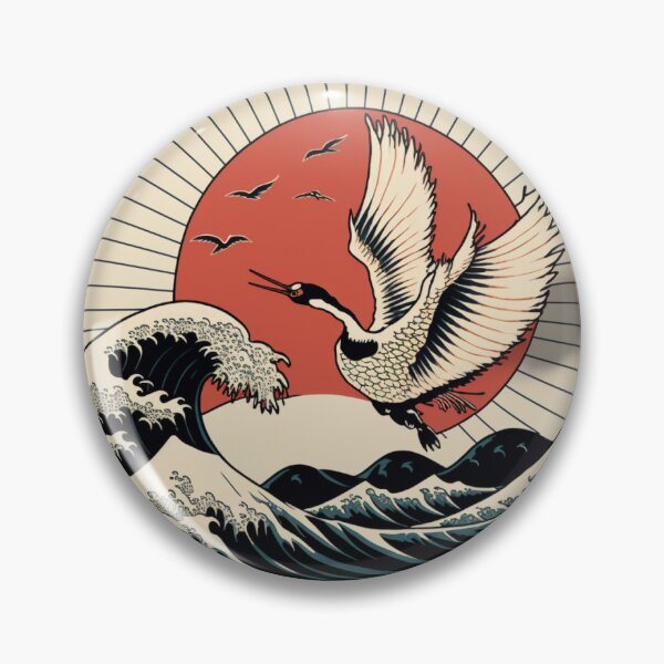 Item preview, Japanese crane in front of the rising sun designed and sold by ededed21.