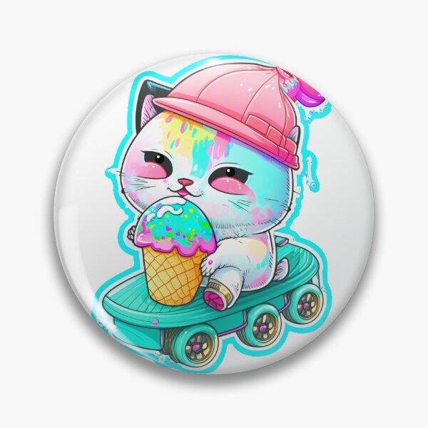 Item preview, Cat chibi kawaii colorful cartoon adorable animals sticer  designed and sold by FunArt4You.