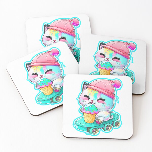 Item preview, Cat chibi kawaii colorful cartoon adorable animals sticer  designed and sold by FunArt4You.