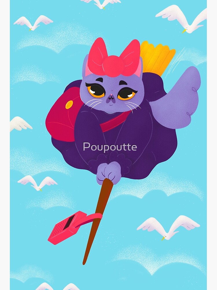 Poster avec l'œuvre « Le chat Kiki, petite sorcière » de l'artiste