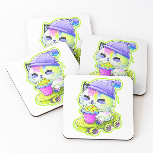 Item preview, Cat chibi kawaii colorful cartoon adorable animals sticer  designed and sold by FunArt4You.
