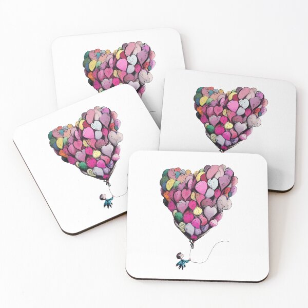 Item preview, Child Holding Balloons in a Heart Shape designed and sold by markeralchemy.