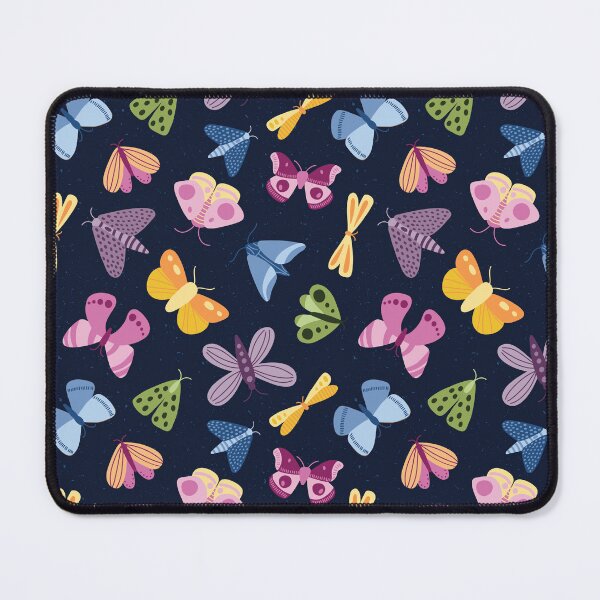 Item preview, Moths and Butterflies on a Dark Speckled Background - indigo blue - SHW1006 K designed and sold by Shiny Happy World.