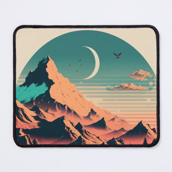 Item preview, Retro Futuristic Mountain Scape designed and sold by AdvancedApe.