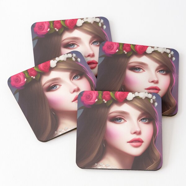 Item preview, Cute woman with flowers in her hair designed and sold by Girly-Universe.