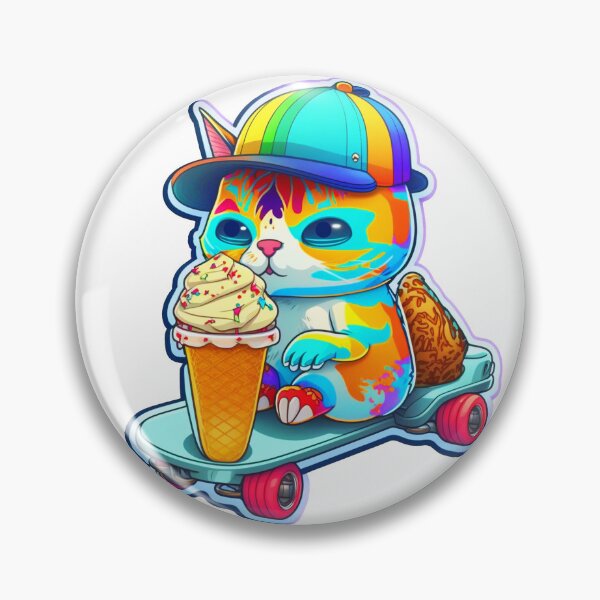 Item preview, Cat chibi kawaii colorful cartoon adorable animals sticer  designed and sold by FunArt4You.
