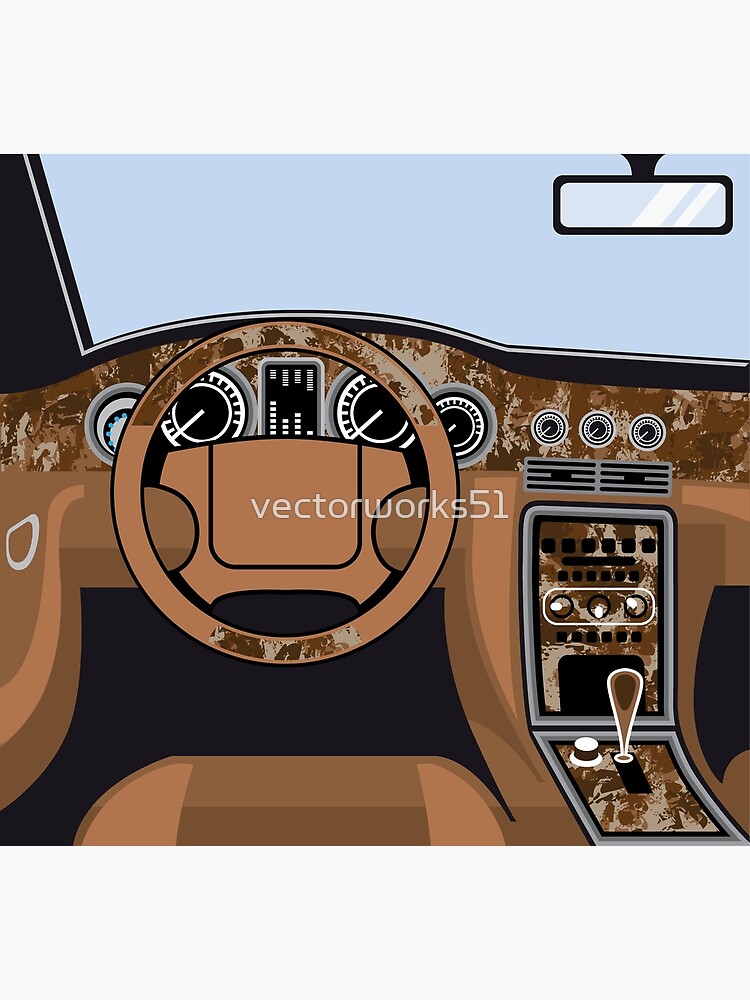 "Car Interior wood trim" Poster for Sale by vectorworks51 Redbubble