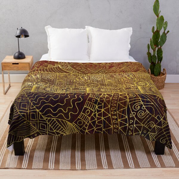 Item preview, Tribal Gold Pattern on Brown Paint designed and sold by k9printart.
