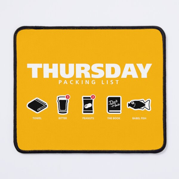 Item preview, THURSDAY - The Hitchhiker's Guide to the Galaxy Packing List designed and sold by Malupali.