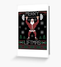 Merry Liftmas T-Shirt Ugly Christmas Sweater Workout Shirt Grußkarte